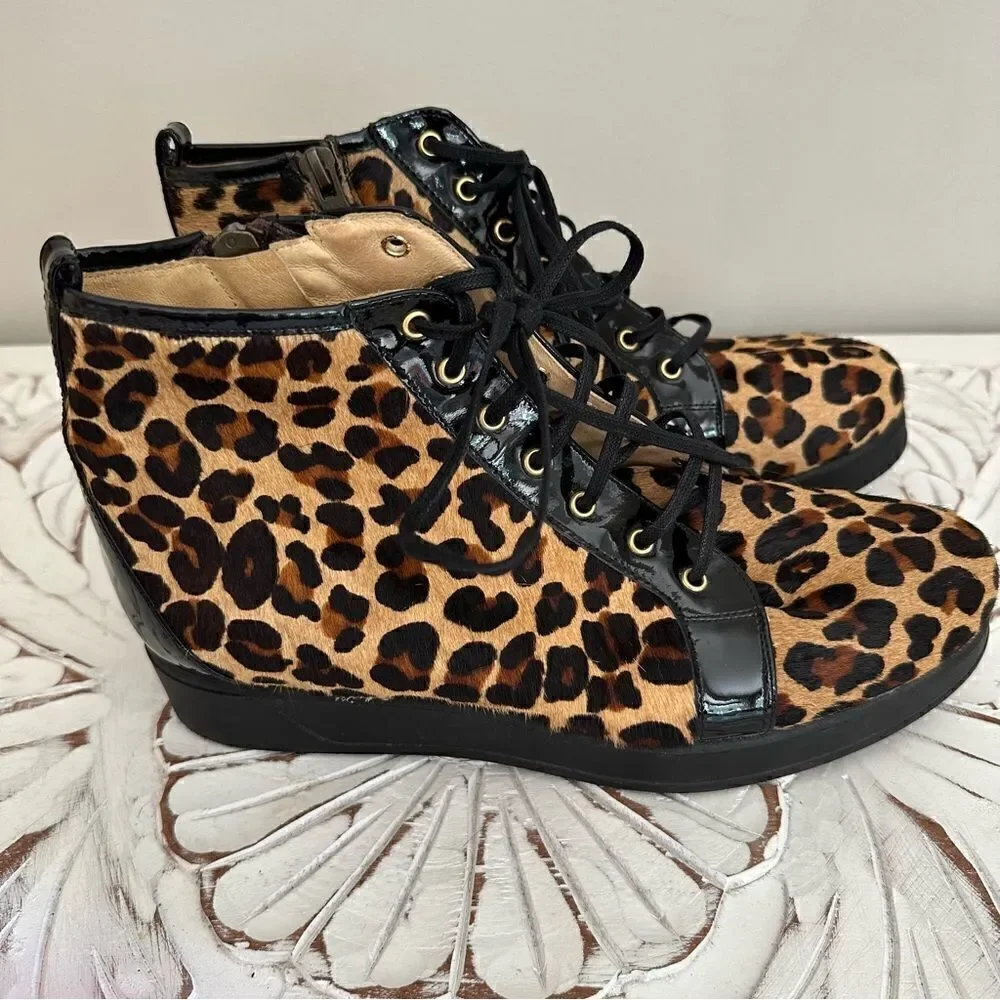 Ukies Alberta leopard Print Calf Hair shoes size 7.5